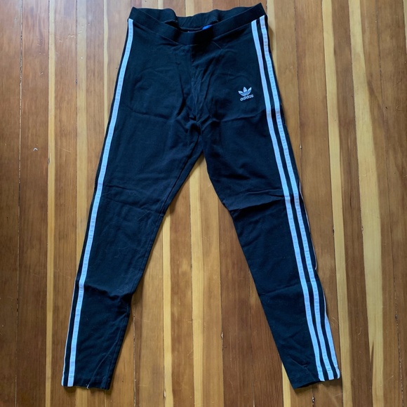 adidas Pants - Black/white Adidas cotton leggings S